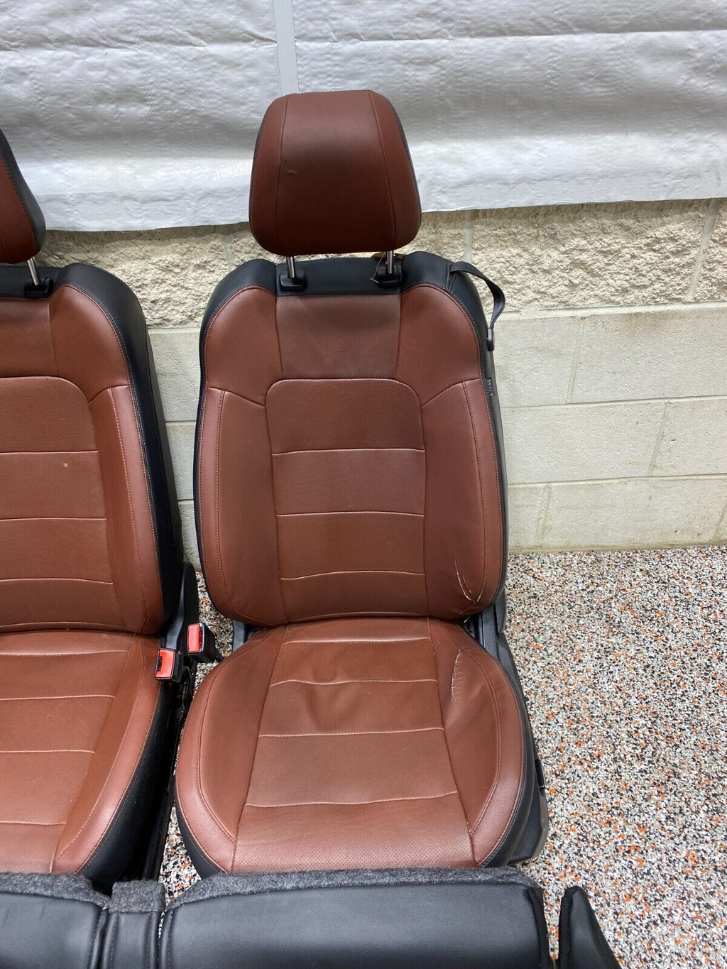 2015 FORD MUSTANG GT OEM BROWN LEATHER SEATS FRONT REAR SET COUPE USED