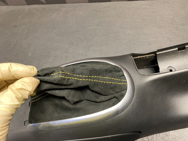 2004 PORSCHE 911 GT3 OEM CENTER CONSOLE ASSEMBLY WITH SHIFT BOOT YELLOW STITCH