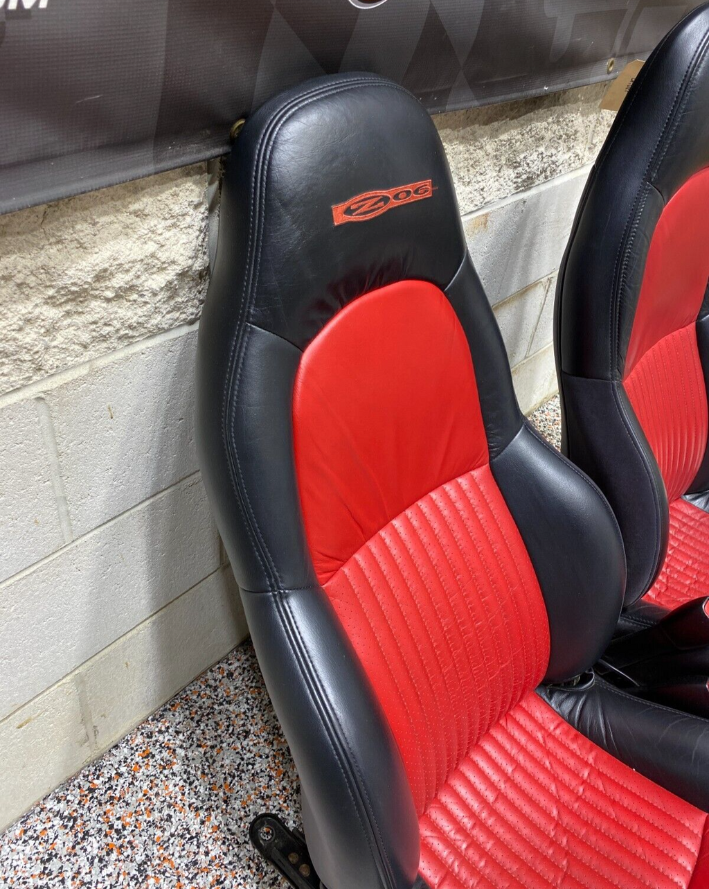 2001 CORVETTE C5 Z06 OEM MOD RED SEATS SEAT PAIR DRIVER PASSENGER NICE!! USED