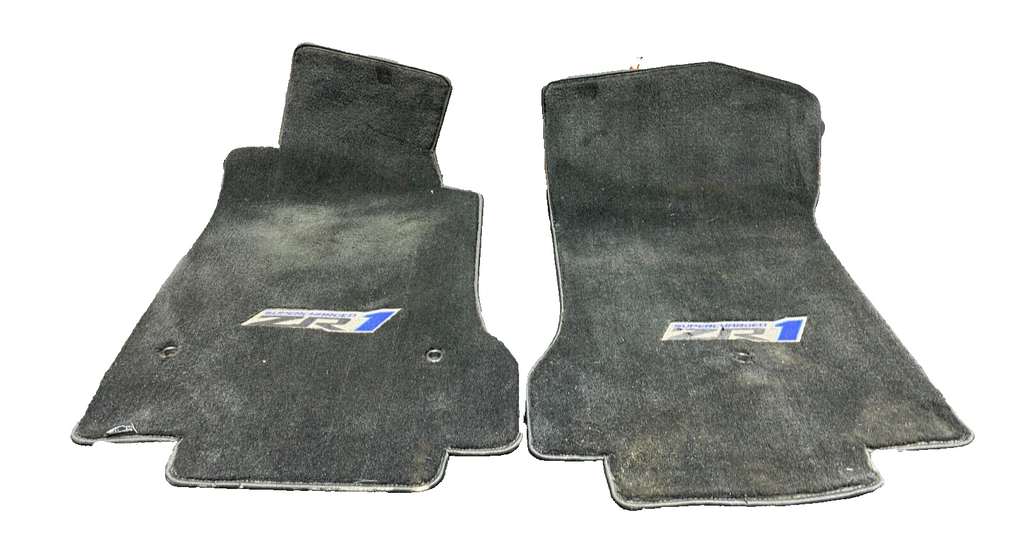 2012 CORVETTE C6 ZR1 LS9 OEM LLOYD MATS ZR1 LOGO FLOOR MATS PAIR DR PS USED