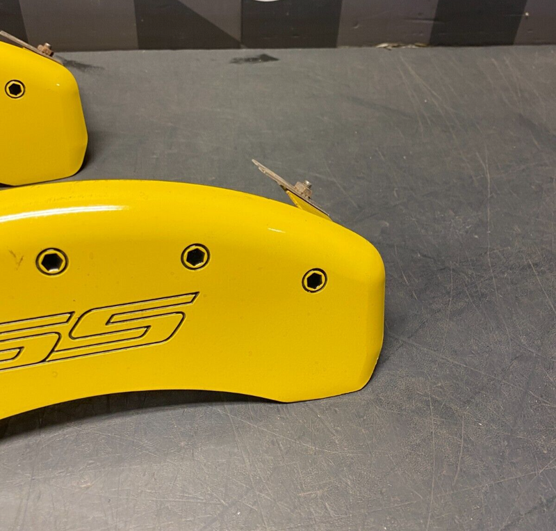 2014 CHEVROLET CAMARO SS MGP REAR BRAKE CALIPER COVERS YELLOW SS USED