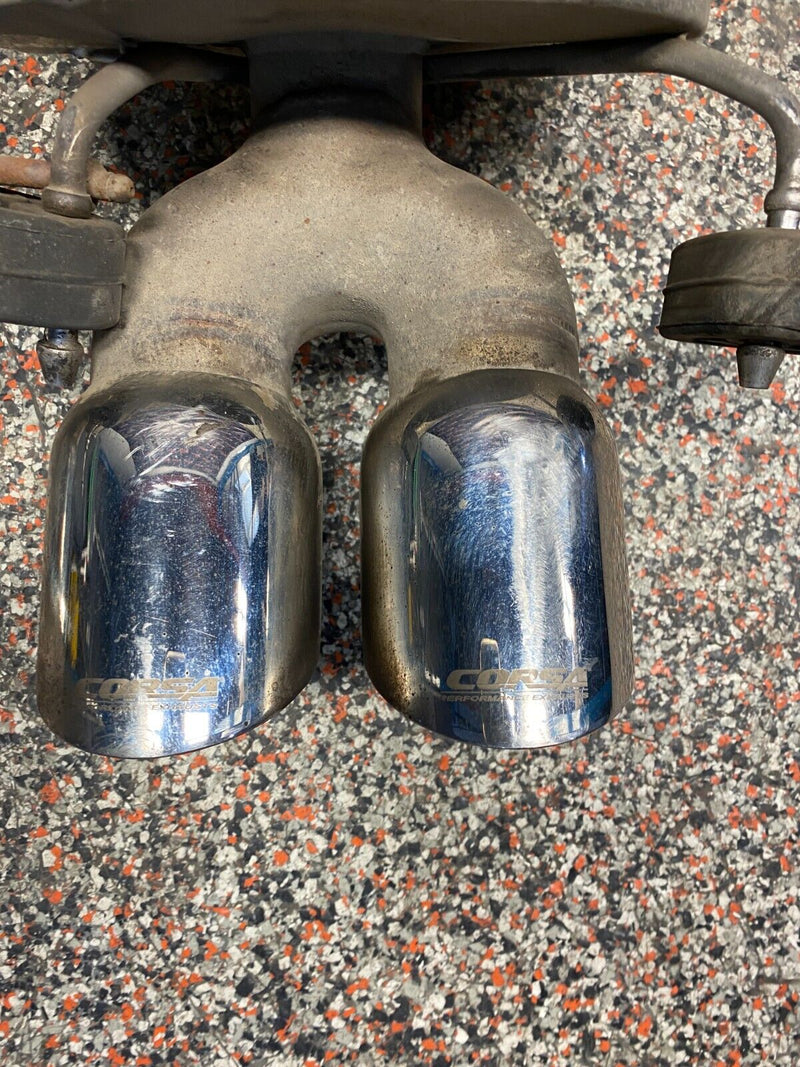 2005 CORVETTE C6 CORSA CATBACK EXHAUST QUAD TIPS USED **SEE PICS, MINOR DAMAGE**