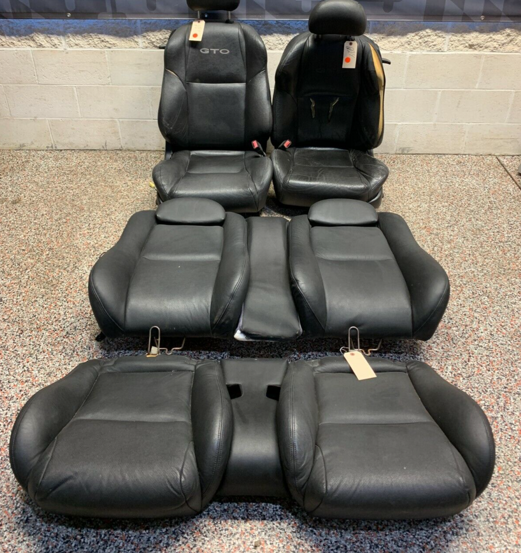 2004 PONTIAC GTO OEM BLACK FRONT REAR SEATS -POOR SHAPE-LOCAL PICK UP ONLY-