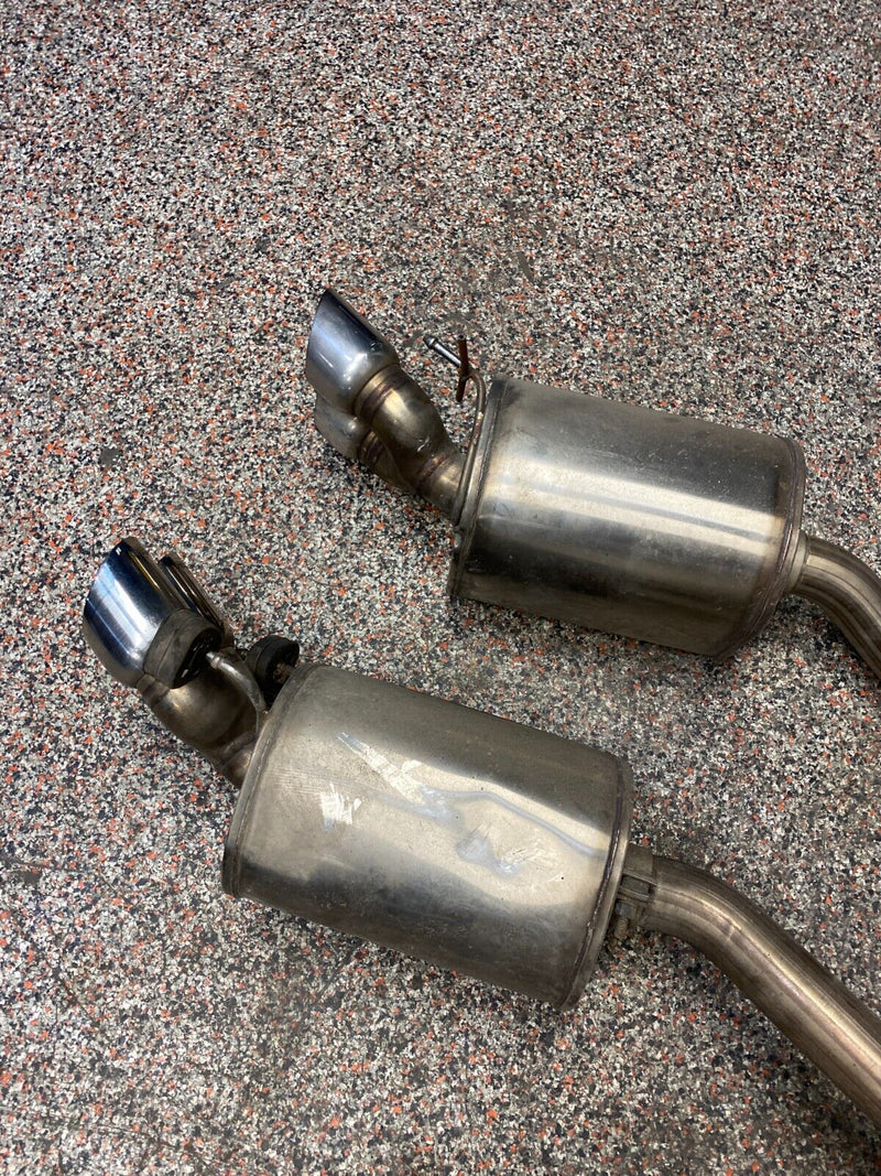 2005 CORVETTE C6 CORSA CATBACK EXHAUST QUAD TIPS USED **SEE PICS, MINOR DAMAGE**