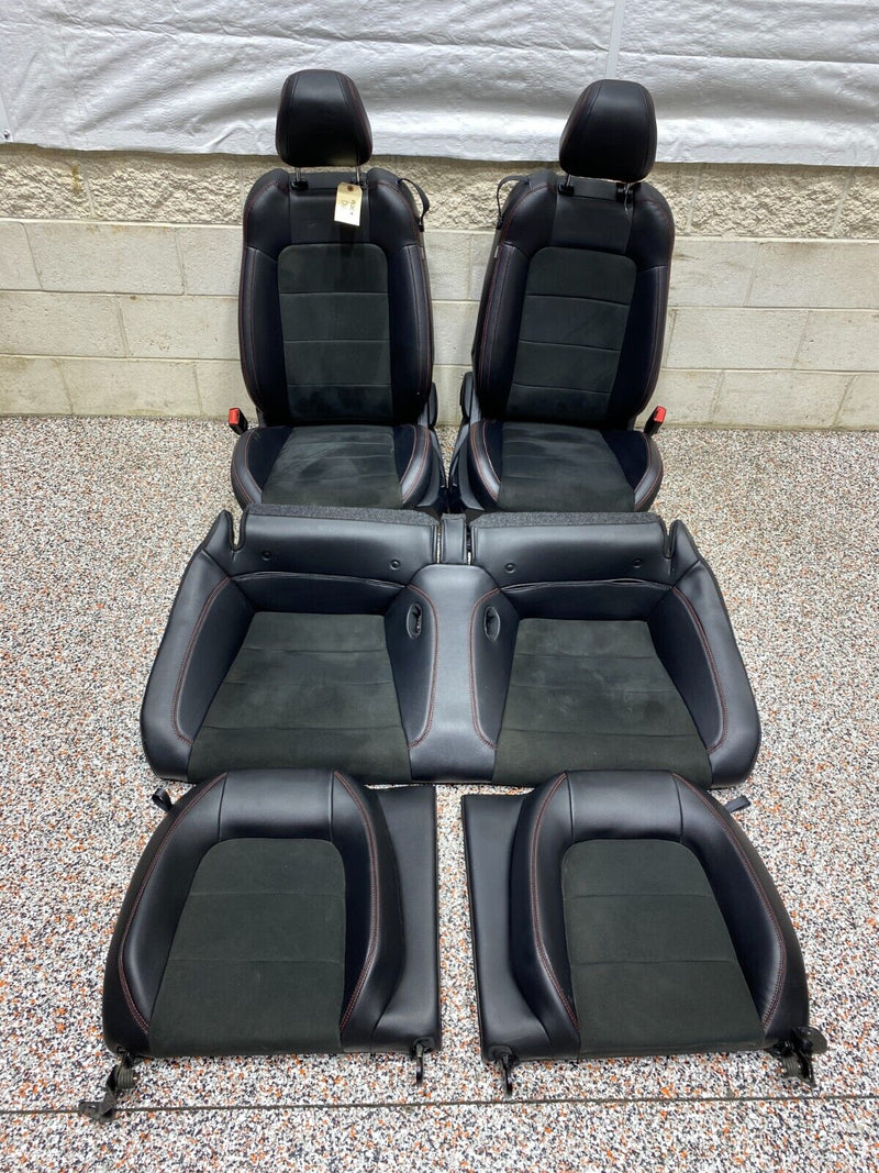 2021 FORD MUSTANG GT CALIFORNIA SPECIAL OEM BLACK LEATHER SUEDE SEATS RED STITCH