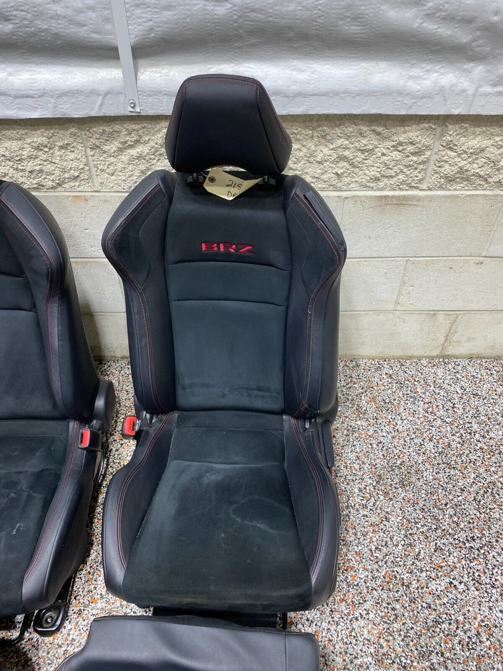 2017 SUBARU BRZ OEM FRONT REAR LEATHER SUEDE SEATS RED BRZ LOGO USED