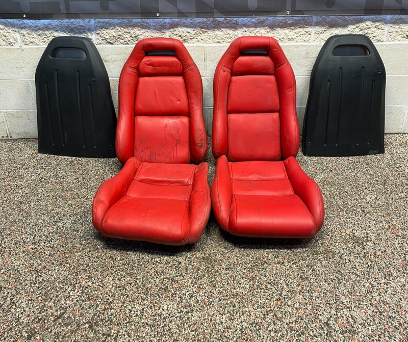 1996 DODGE VIPER RT/10 OEM SEAT FOAM WITH COVERS RED RECOVERED USED **READ**