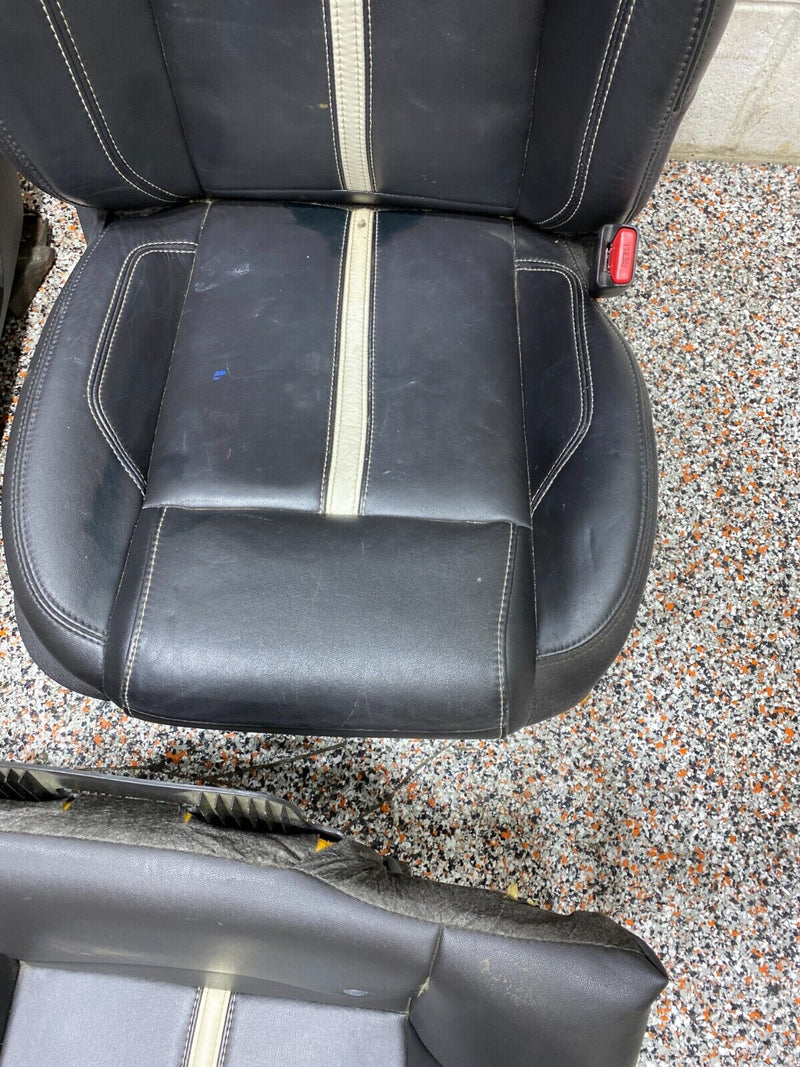 2013 FORD MUSTANG GT OEM BLACK LEATHER WHITE STRIPE FRONT REAR SEATS SEAT USED
