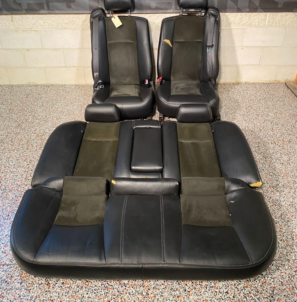 2004 CADILLAC CTS V CTSV FRONT REAR LEATHER SUEDE SEATS BLACK LEATHER USED