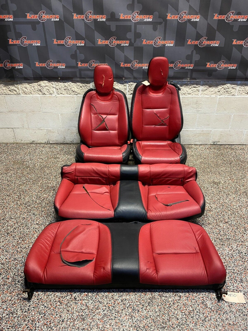 2011 CAMARO SS SEAT SET FRONT REAR LEATHER AFTERMARKET COVERS USED *READ*