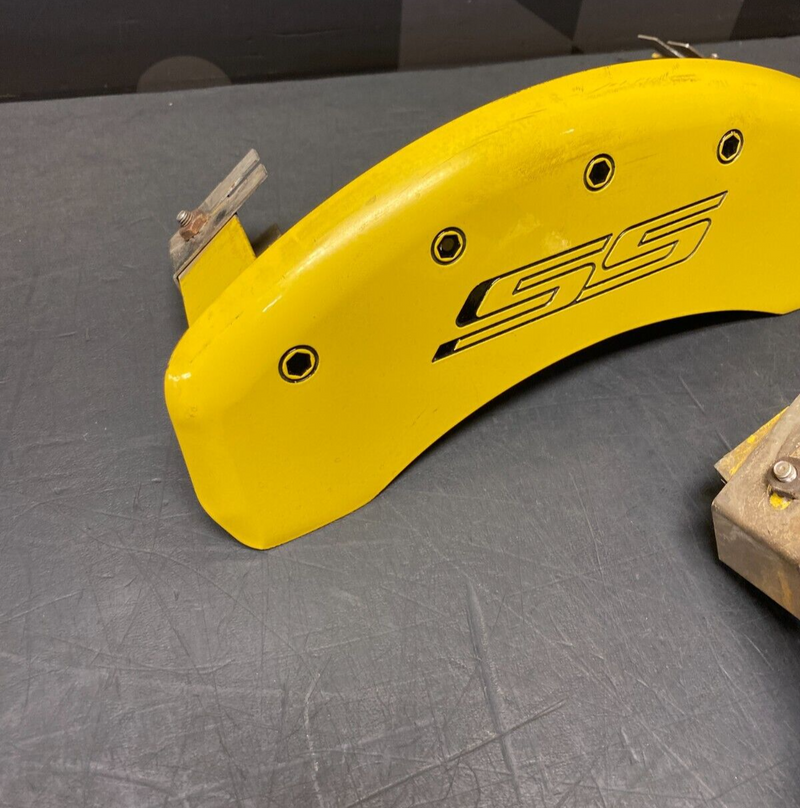 2014 CHEVROLET CAMARO SS MGP REAR BRAKE CALIPER COVERS YELLOW SS USED