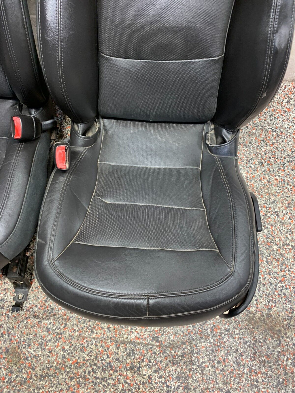 2012 CORVETTE C6 GRANDSPORT OEM BLACK LEATHER FRONT SEATS