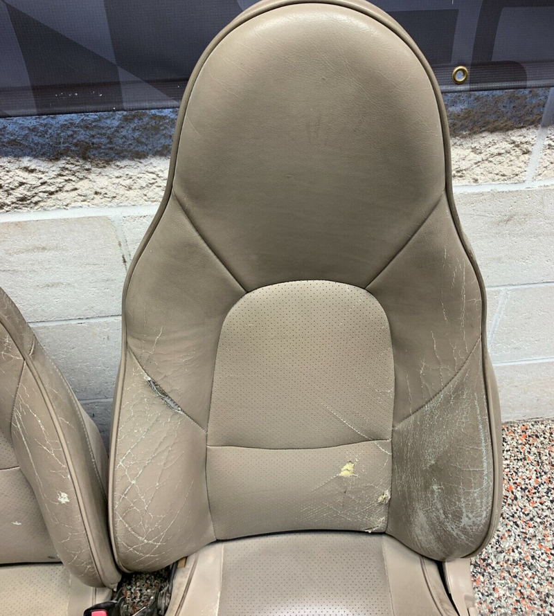 2004 MAZDA MIATA OEM TAN LEATHER FRONT SEATS DRIVER PASSENGER