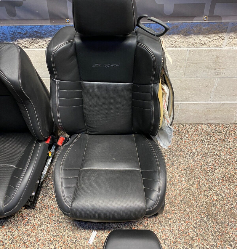 2016 DODGE CHALLENGER HELLCAT OEM FULL BLACK LEATHER FRONT REAR SEATS SET *READ*