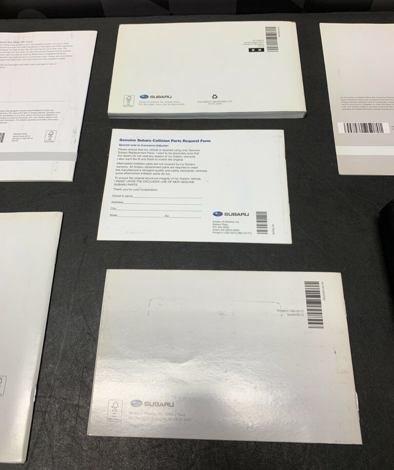 2013 SUBARU BRZ FRS OEM OWNERS MANUAL SET