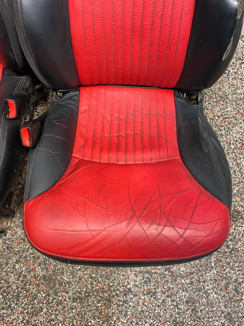 2001 CORVETTE C5 Z06 OEM MOD RED SEATS PAIR DR PS USED **NEED RECOVERED**