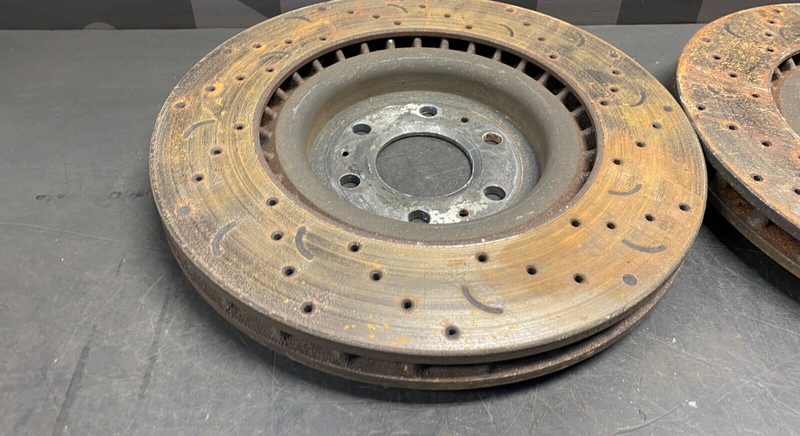 2005 CADILLAC CTS V CTS-V DRILLED AND SLOTTED BRAKE ROTORS SET OF 4 USED