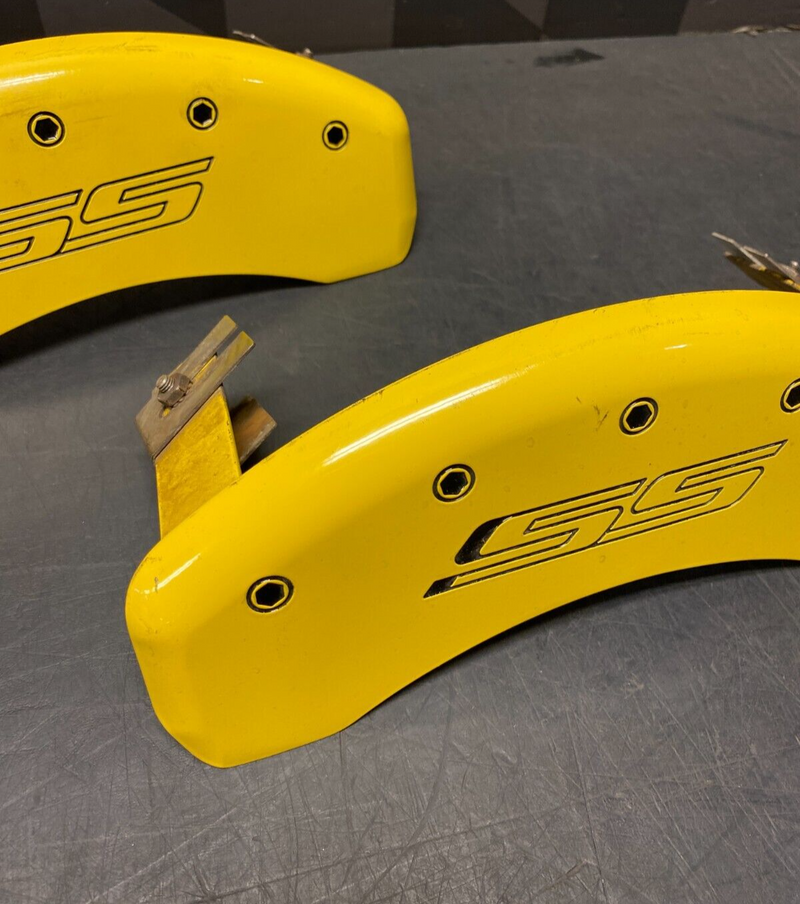 2014 CHEVROLET CAMARO SS MGP REAR BRAKE CALIPER COVERS YELLOW SS USED