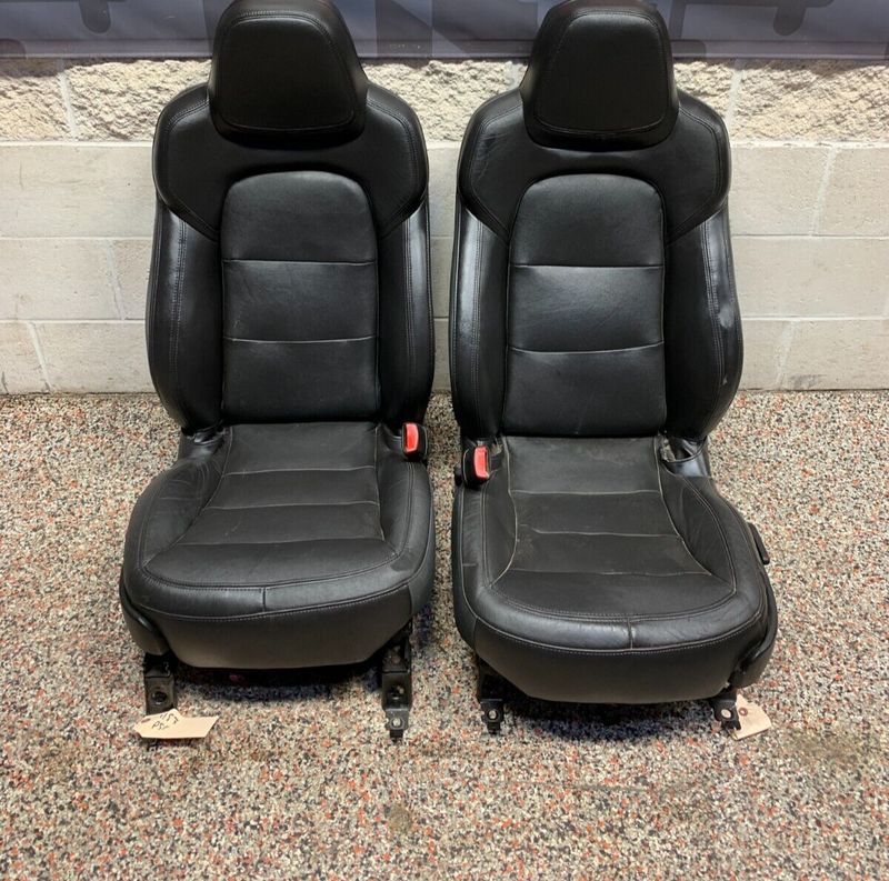 2012 CORVETTE C6 GRANDSPORT OEM BLACK LEATHER FRONT SEATS