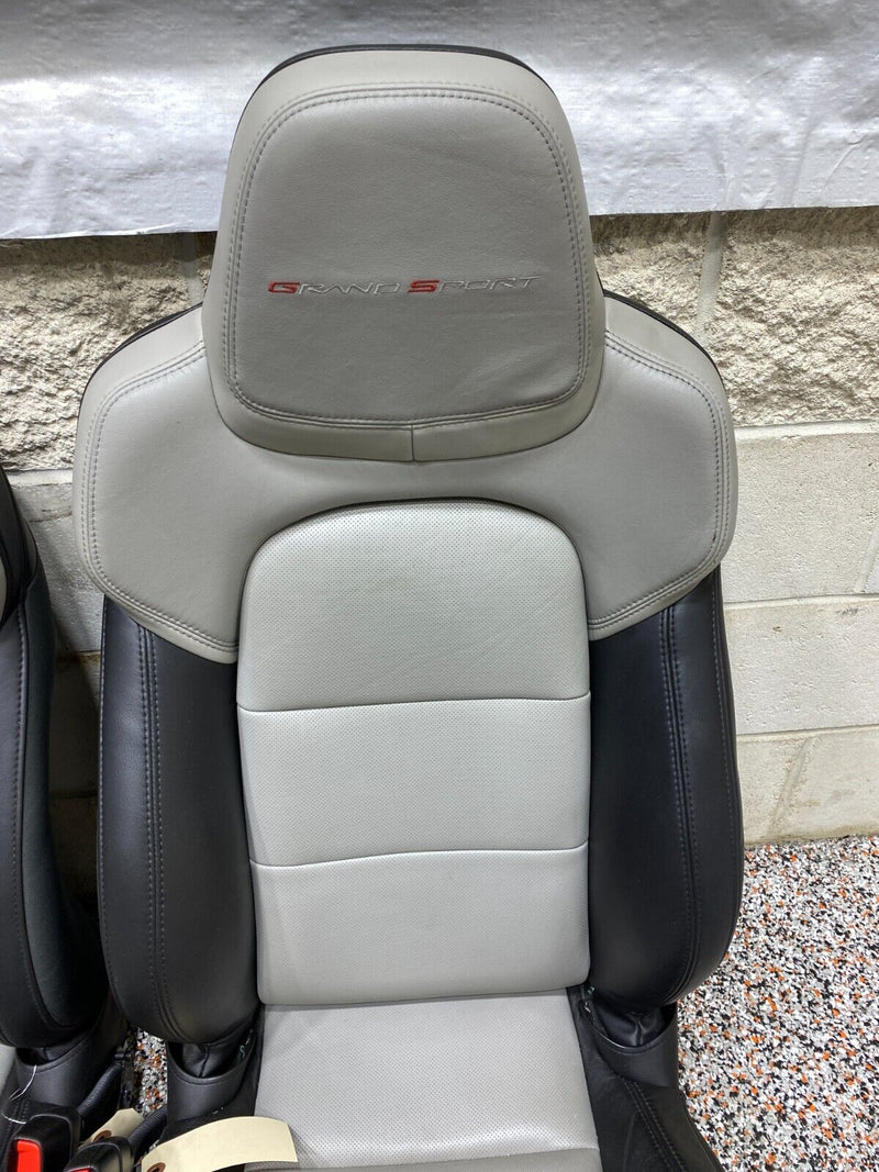 2012 CORVETTE C6 GRANDSPORT OEM BLACK LEATHER FRONT SEATS