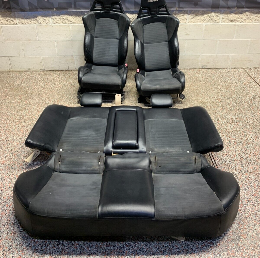 2008 MITSUBISHI EVOLUTION X EVO 10 FRONT REAR SEATS LEATHER SUEDE OEM USED