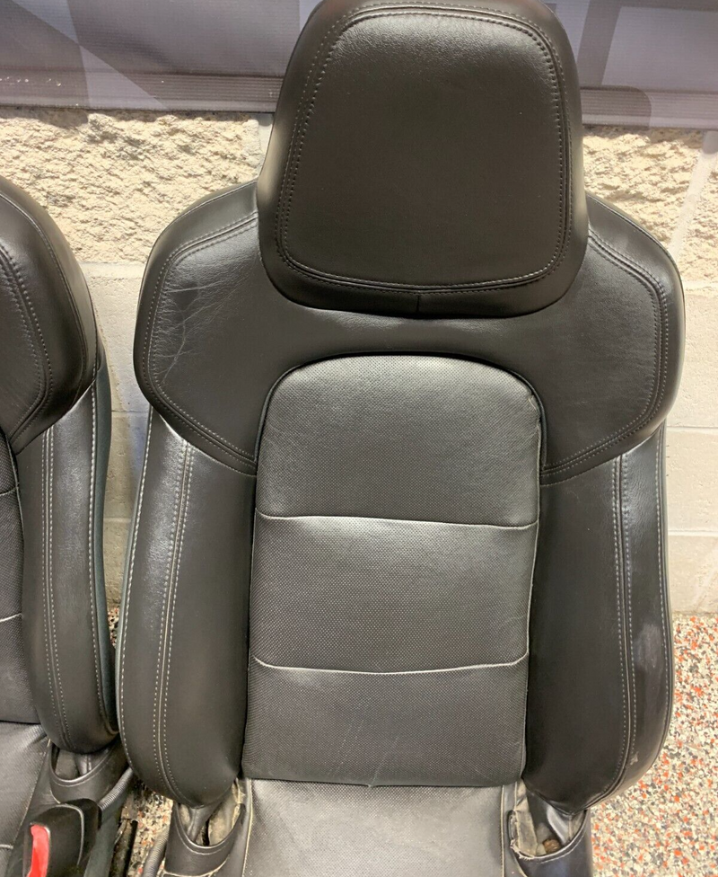 2012 CORVETTE C6 GRANDSPORT OEM BLACK LEATHER FRONT SEATS