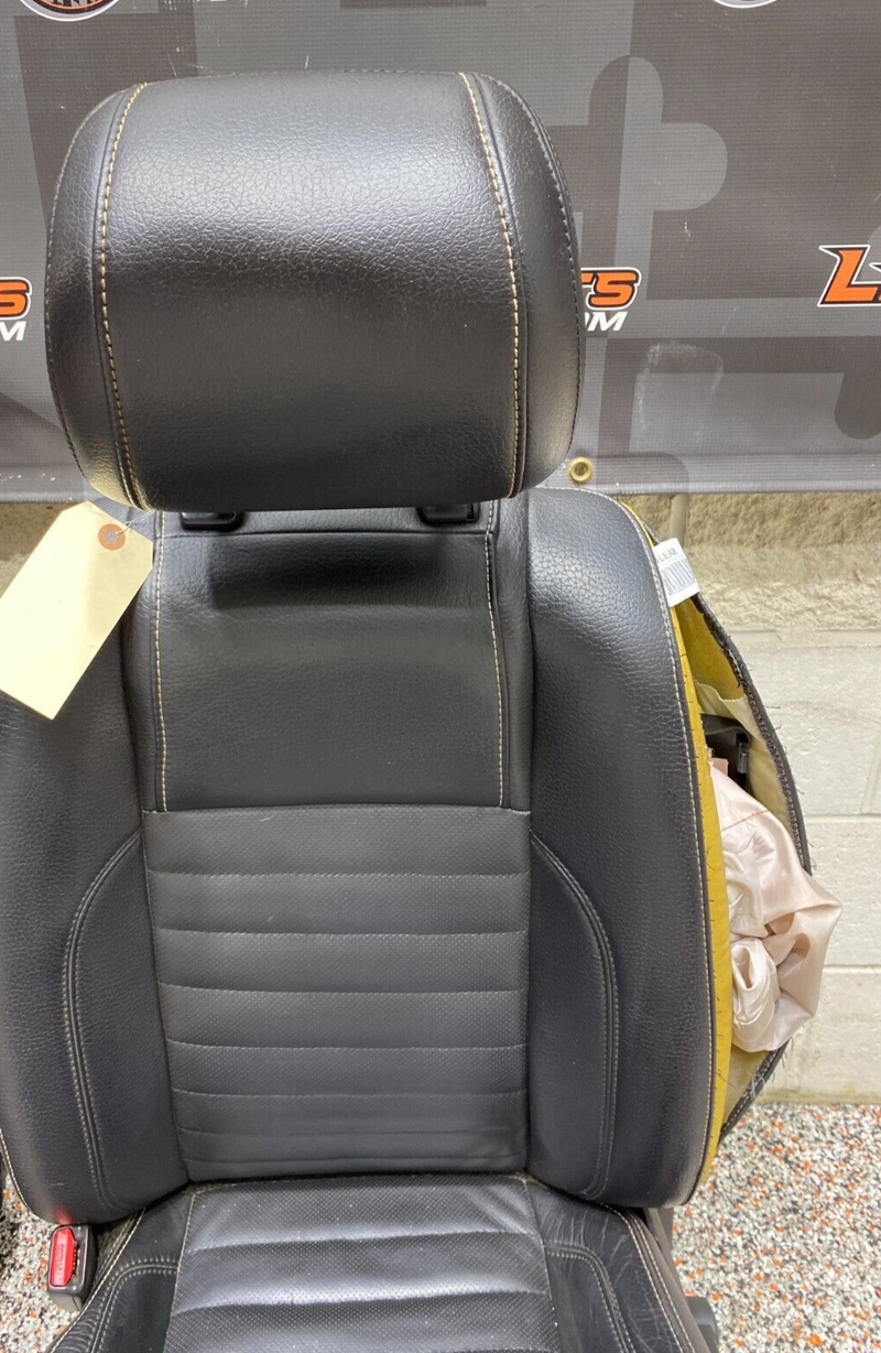 2012 MUSTANG GT OEM BLACK LEATHER FRONT SEATS PAIR DRIVER PASSENGER USED **READ*