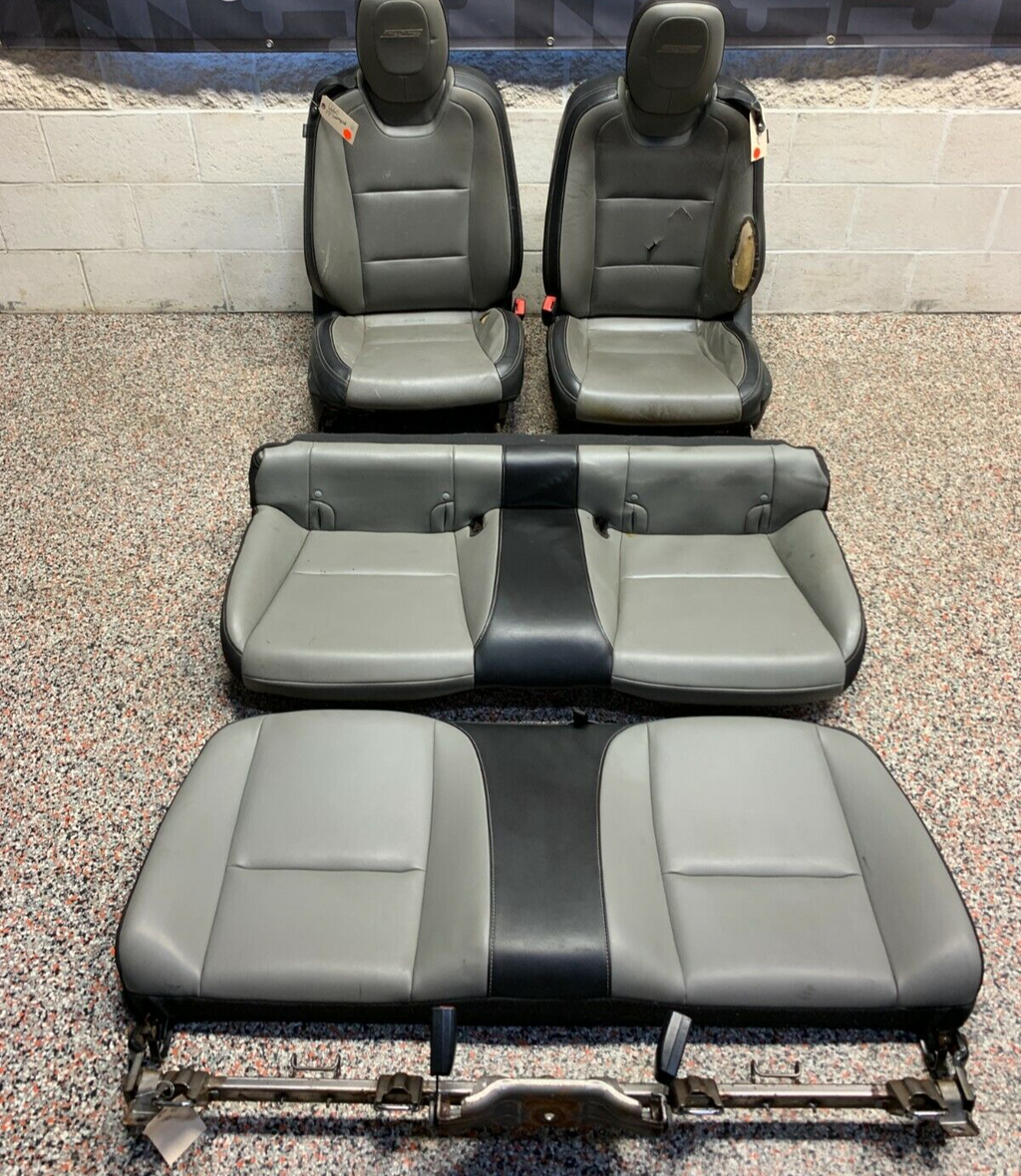 2011 CHEVROLET CAMARO SS OEM GREY LEATHER FRONT REAR SEATS COUPE