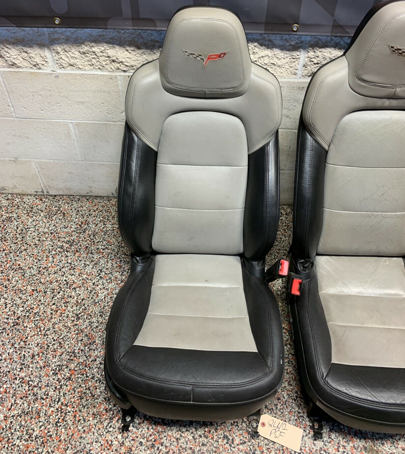 2013 CORVETTE C6 GRANDSPORT OEM FRONT SEATS GREY