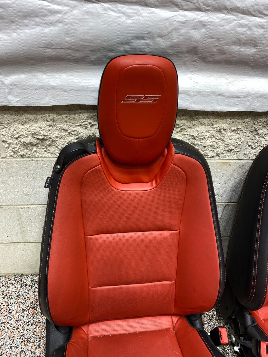 2011 CAMARO SS OEM SEAT SET FRONT REAR ORANGE BLACK LEATHER SEATS SET USED