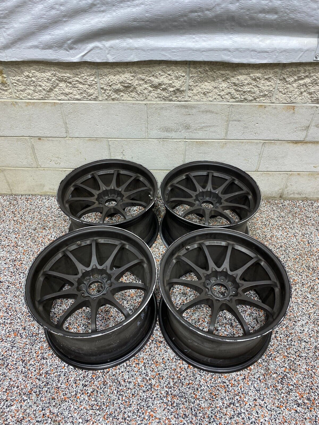 OG VOLK CE28 N SET OF 4 SQUARE WHEEL RIM 18x10.5+18 5x114.3 NEED REFINISH USED