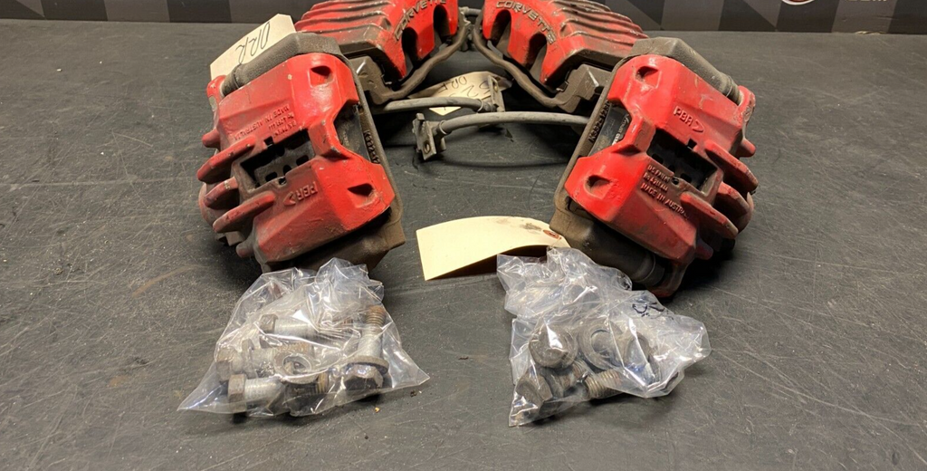 2001 CORVETTE C5Z06 OEM BRAKE CALIPER SET FRONT REAR CALIPERS RED USED