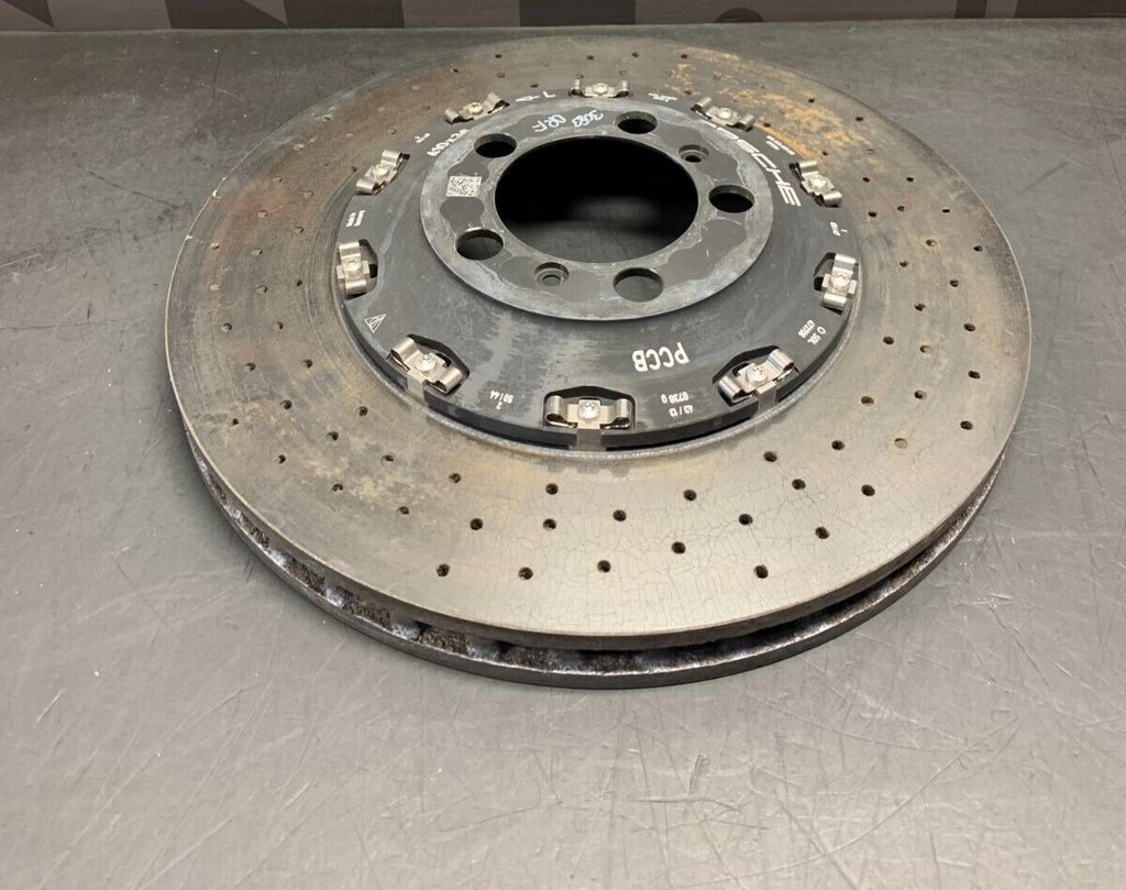 2014 PORSCHE 911 991 GT3 OEM DRIVER FRONT CARBON CERAMIC BRAKE ROTOR 18K PCCB