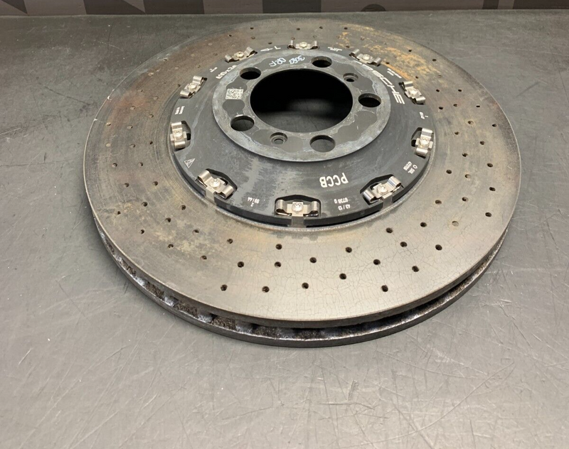 2014 PORSCHE 911 991 GT3 OEM DRIVER FRONT CARBON CERAMIC BRAKE ROTOR 18K PCCB