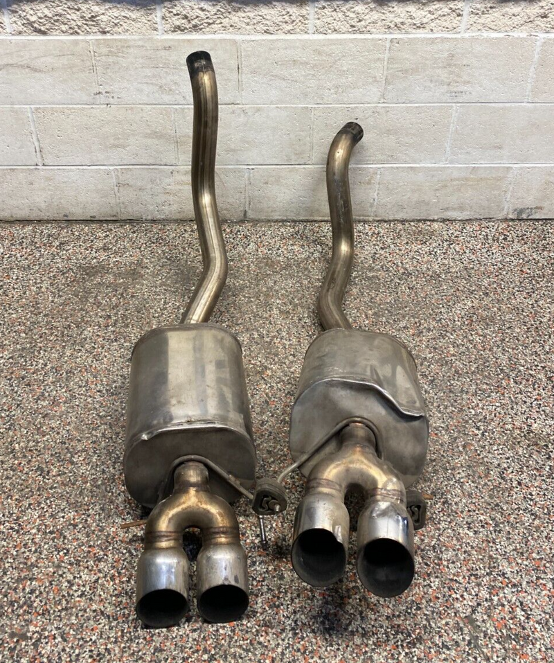 2005 CORVETTE C6 CORSA CATBACK EXHAUST QUAD TIPS USED **SEE PICS, MINOR DAMAGE**