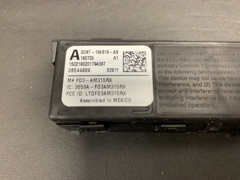 2019 FORD MUSTANG GT350R OEM GD9T-15K619-AB THEFT CONTROL MODULE ALARM