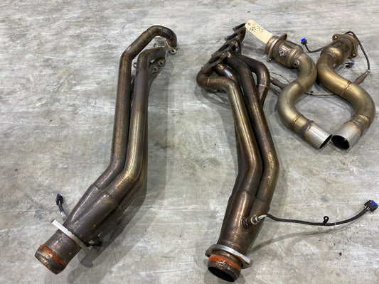 2020 MUSTANG GT 5.0 LONG TUBE HEADERS WITH EXTENSION PIPES PAIR DRIVER PASSENGER USED