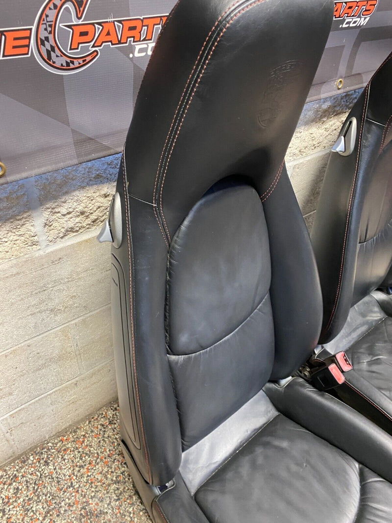 2007 PORSCHE 911 TURBO 997 OEM BLACK LEATHER RED STITCHING FULL POWER SEATS USED