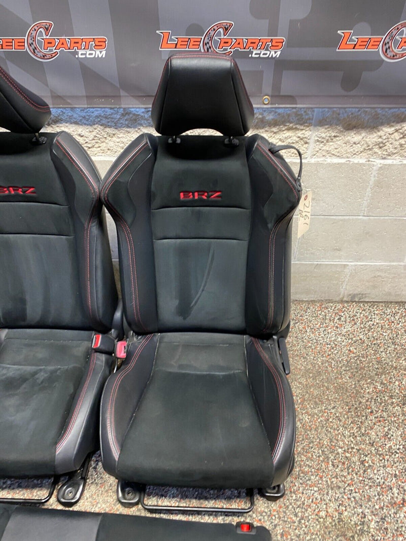 2017 SUBARU BRZ OEM SEATS FRONT REAR SUEDE INSERTS RED STITCHING! USED