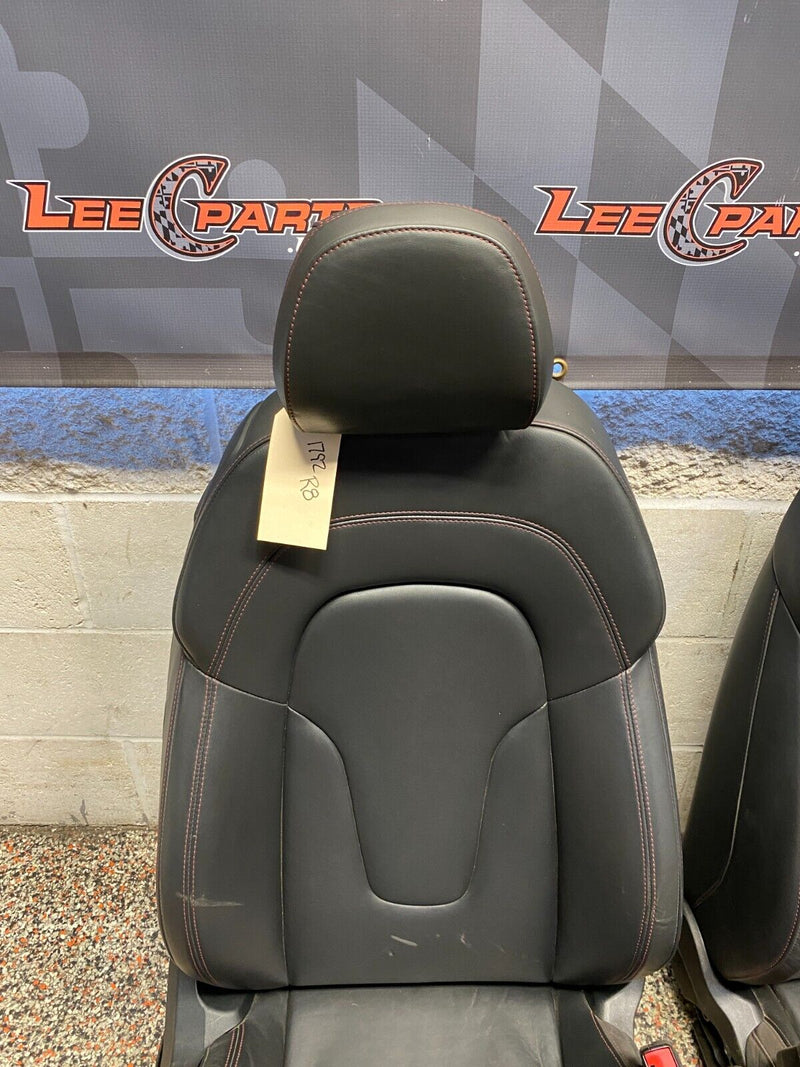 2012 AUDI R8 V10 OEM BLACK LEATHER WITH RED STITCHING PAIR OF FRONT SEATS *READ*