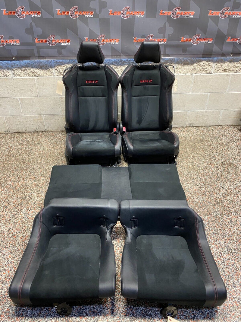 2017 SUBARU BRZ OEM SEATS FRONT REAR SUEDE INSERTS RED STITCHING! USED