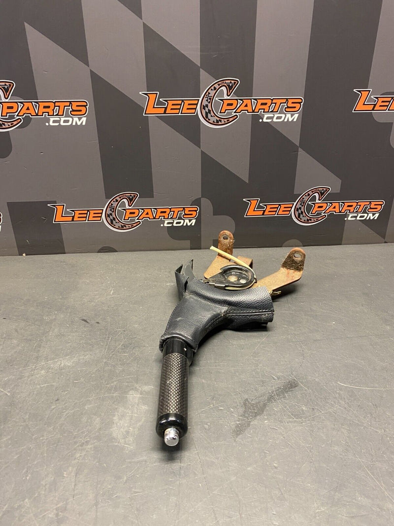 2006 MITSUBISHI LANCER EVO9 EVOIX EMERGENCY BRAKE CARBON HANDLE LEATHER USED OEM