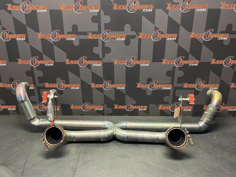 2014 AUDI R8  V10 OEM CATBACK TITANIUM EXHAUST USED **SEE PICS DAMAGE**