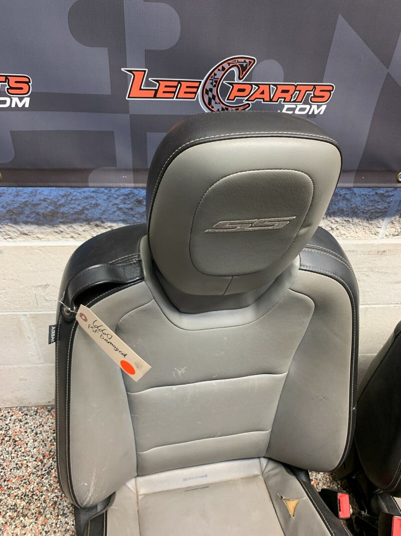 2011 CHEVROLET CAMARO SS OEM GREY LEATHER FRONT REAR SEATS COUPE