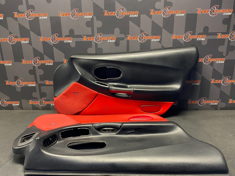 2001 CORVETTE C5 Z06 OEM INTERIOR DOOR PANELS PAIR DRIVER PASSENGER MOD RED USED