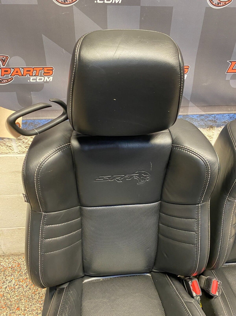 2018 DODGE CHALLENGER HELLCAT OEM FULL LEATHER FRONT REAR SEATS BLACK LEATHER