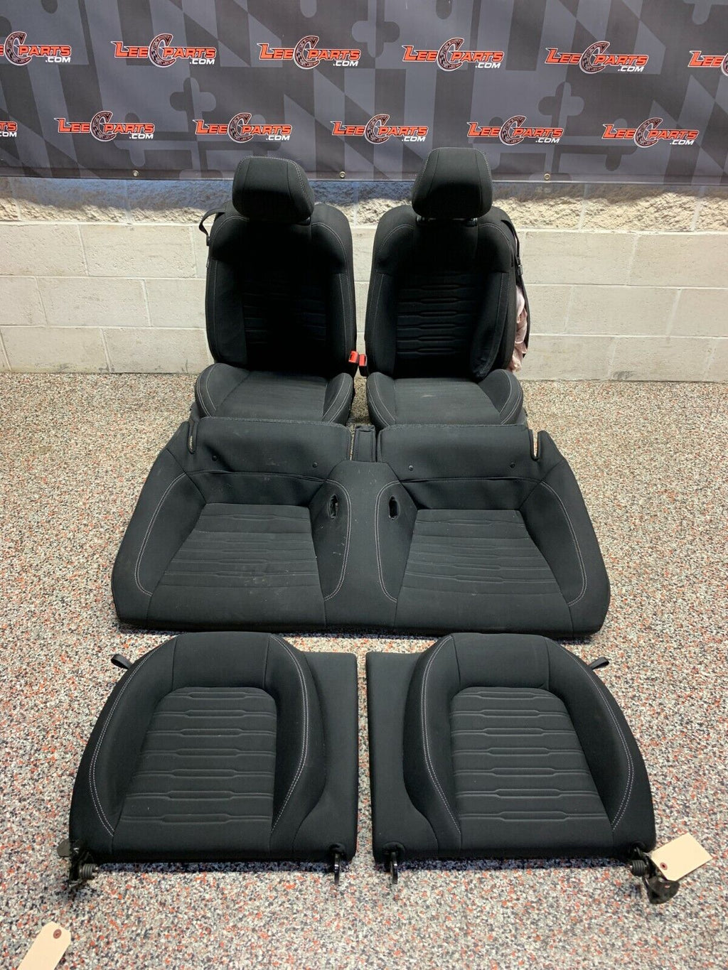 2017 FORD MUSTANG GT COUPE OEM BLACK CLOTH FRONT REAR SEATS -BLOWN BAG-