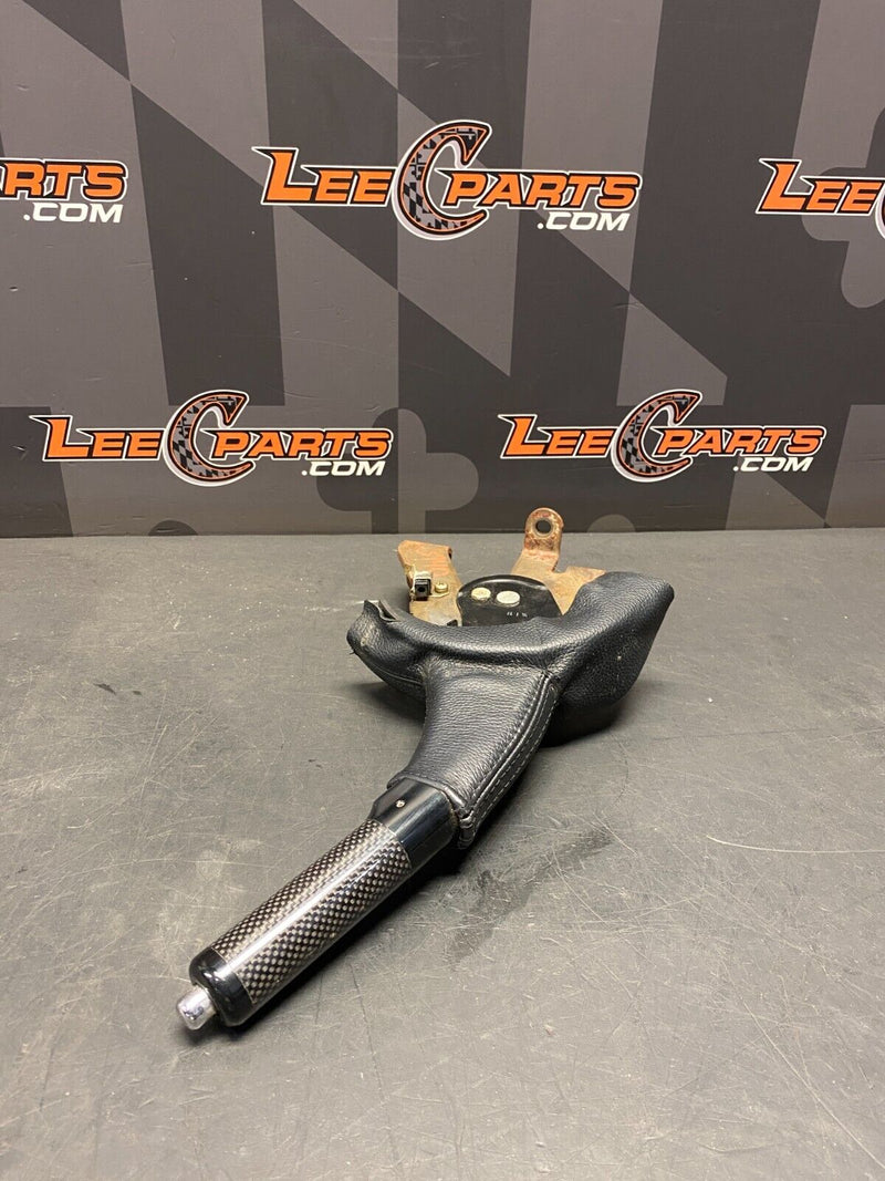 2006 MITSUBISHI LANCER EVO9 EVOIX EMERGENCY BRAKE CARBON HANDLE LEATHER USED OEM