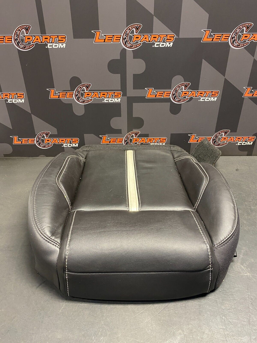 2014 FORD MUSTANG GT OEM PASSENGER SEAT BOTTOM COVER WITH FOAM WHITE STRIPE!