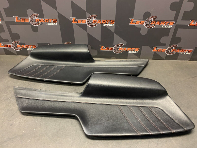 2016 FORD MUSTANG GT OEM DOOR PANEL INSERTS LEATHER BROWN STITCHED
